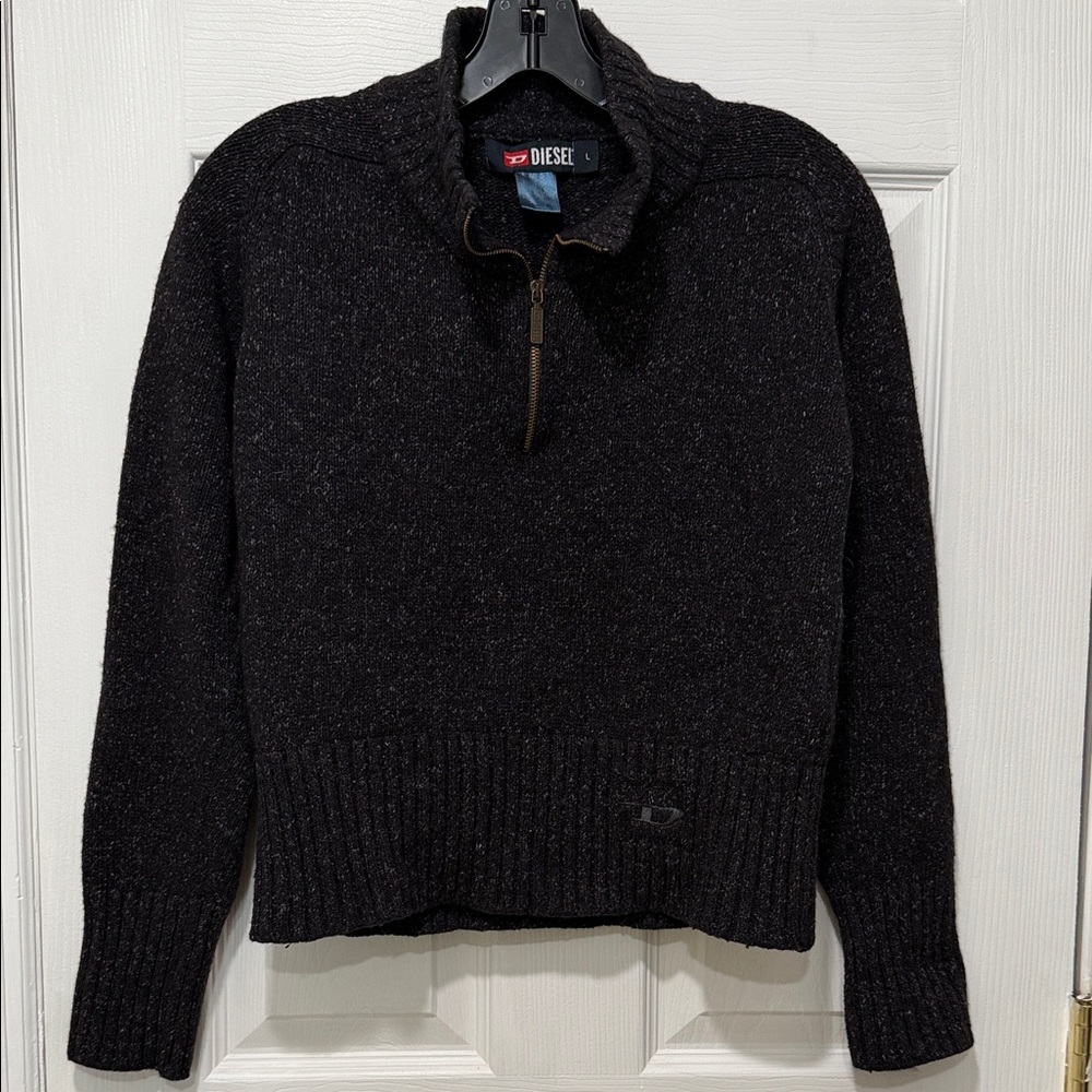 DIESEL Kids Dark Knit Zip-Up Sweater